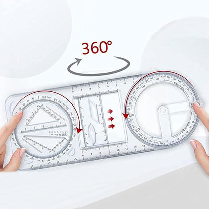 Multifunctional Geometric Ruler Mathematics Drawing Template for Woodworking Style A