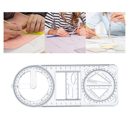 Multifunctional Geometric Ruler Mathematics Drawing Template for Woodworking Style A