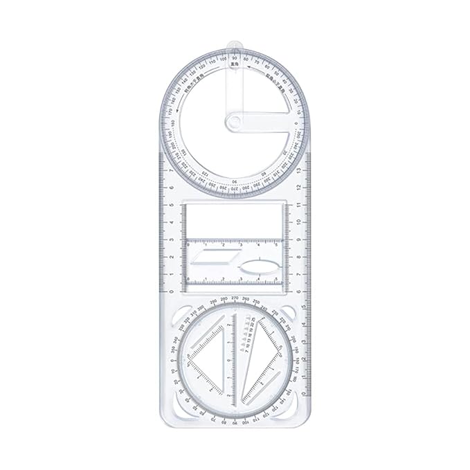 Multifunctional Geometric Ruler Mathematics Drawing Template for Woodworking Style A