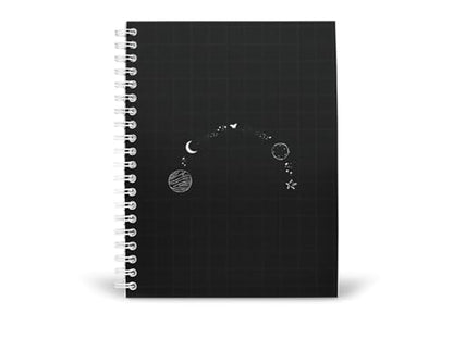 Art to Doors | Cosmic Grid | Spiral Notebooks | A5 Size Paper | 120 Pages | 70 GSM Paper | Attractive Cover Designs