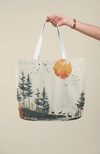 Art to Doors | Forest's Embrace | Tote Bags | Shopping Bag For Grocery | Aesthetic Carry Bag | Tote Bag for Shopping, Travel, office & beach bags for women|