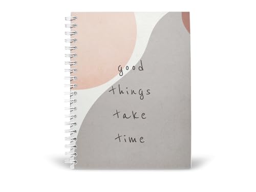 Art to Doors | Good things take time | Spiral Notebooks | A5 Size Paper | 120 Pages | 70 GSM Paper | Attractive Cover Designs