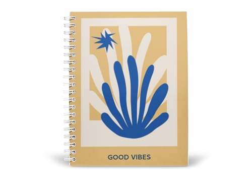 Art to Doors | Good Vibes | Spiral Notebooks | A5 Size Paper | 120 Pages | 70 GSM Paper | Attractive Cover Designs