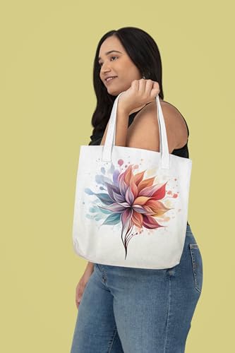 Art to Doors | Swirling Blooms | Tote Bags | Shopping Bag For Grocery | Aesthetic Carry Bag | Tote Bag for Shopping, Travel, office & beach bags for women