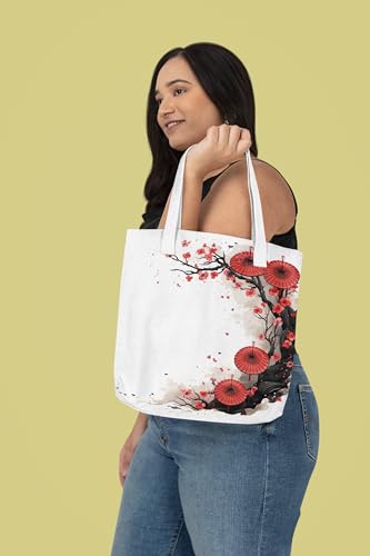 Art to Doors | Plum Blossom Dance | Tote Bags | Shopping Bag For Grocery | Aesthetic Carry Bag | Tote Bag for Shopping, Travel, office & beach bags for women