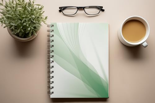 Art to Doors | Serene Green Flow | Spiral Notebooks | A5 Size Paper | 120 Pages | 70 GSM Paper | Attractive Cover Designs