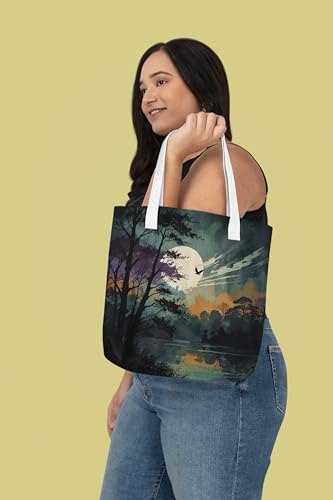 Art to Doors | Moonlit Serenity | Tote Bags | Shopping Bag For Grocery | Aesthetic Carry Bag | Tote Bag for Shopping, Travel, office & beach bags for women