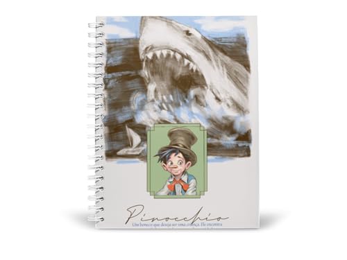 Art to Doors | Pinocchio | Spiral Notebooks | A5 Size Paper | 120 Pages | 70 GSM Paper | Attractive Cover Designs