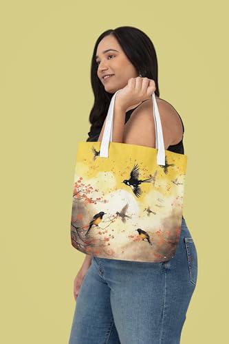 Art to Doors | Yellow Joy | Tote Bags | Shopping Bag For Grocery | Aesthetic Carry Bag | Tote Bag for Shopping, Travel, office & beach bags for women