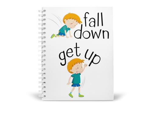 Art to Doors | Fall down get up | Spiral Notebooks | A5 Size Paper | 120 Pages | 70 GSM Paper | Attractive Cover Designs