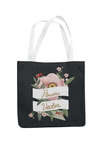 Art to Doors | Flowers Vector | Tote Bags | Shopping Bag For Grocery | Aesthetic Carry Bag | Tote Bag for Shopping, Travel, office & beach bags for women