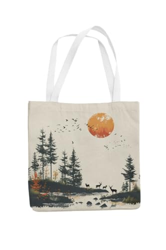 Art to Doors | Forest's Embrace | Tote Bags | Shopping Bag For Grocery | Aesthetic Carry Bag | Tote Bag for Shopping, Travel, office & beach bags for women|