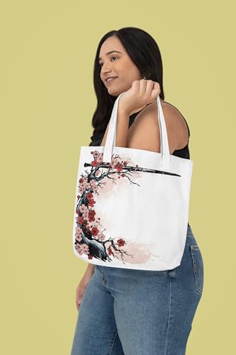 Art to Doors | Sakura's Edge | Tote Bags | Shopping Bag For Grocery | Aesthetic Carry Bag | Tote Bag for Shopping, Travel, office & beach bags for women