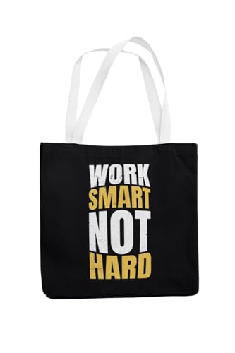 Art to Doors | Work Smart Not Hard | Tote Bags | Shopping Bag For Grocery | Aesthetic Carry Bag | Tote Bag for Shopping, Travel, office & beach bags for women