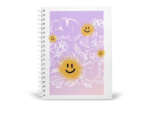 Art to Doors | Smiley Face Graffiti | Spiral Notebooks | A5 Size Paper | 120 Pages | 70 GSM Paper | Attractive Cover Designs