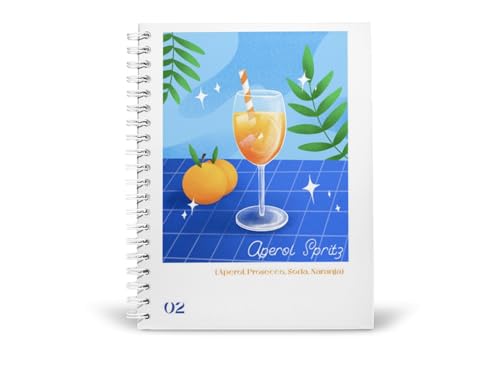 Art to Doors | Aperol Spritz | Spiral Notebooks | A5 Size Paper | 120 Pages | 70 GSM Paper | Attractive Cover Designs