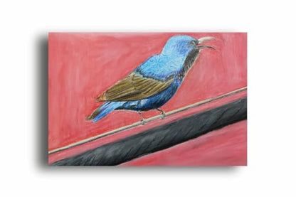 Art to Doors | The Chirping Bird | Artist Sudesh Kundley | Horizontal | Art Prints | Home Decor | Wall Decor | Gift Items | Wall Art | Canvas Frame