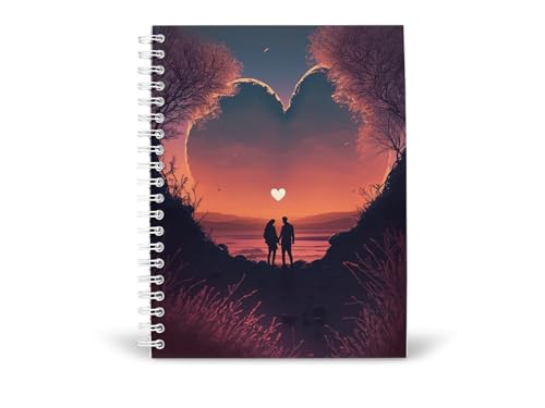 Art to Doors | Love's Embrace | Spiral Notebooks | A5 Size Paper | 120 Pages | 70 GSM Paper | Attractive Cover Designs