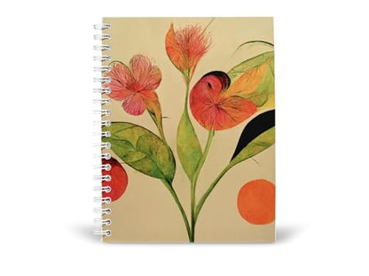 Art to Doors | Playful Petals | Spiral Notebooks | A5 Size Paper | 120 Pages | 70 GSM Paper | Attractive Cover Designs