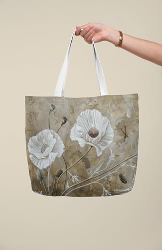 Art to Doors | Floral Grace | Tote Bags | Shopping Bag For Grocery | Aesthetic Carry Bag | Tote Bag for Shopping, Travel, office & beach bags for women|