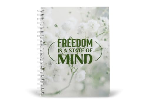 Art to Doors | Freedom Is A State Of Mind | Spiral Notebooks | A5 Size Paper | 120 Pages | 70 GSM Paper | Attractive Cover Designs