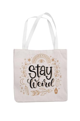 Art to Doors | Stay Weird | Tote Bags | Shopping Bag For Grocery | Aesthetic Carry Bag | Tote Bag for Shopping, Travel, office & beach bags for women