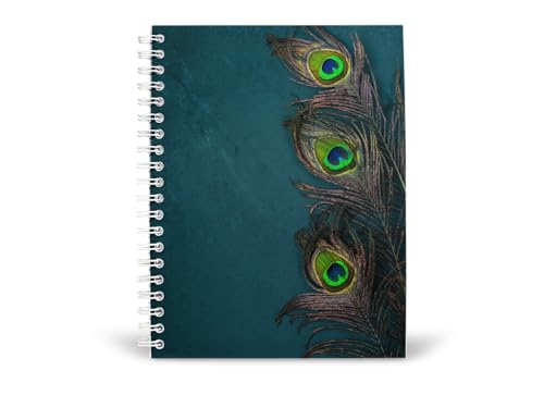 Art to Doors | Peacock's Pride | Spiral Notebooks | A5 Size Paper | 120 Pages | 70 GSM Paper | Attractive Cover Designs