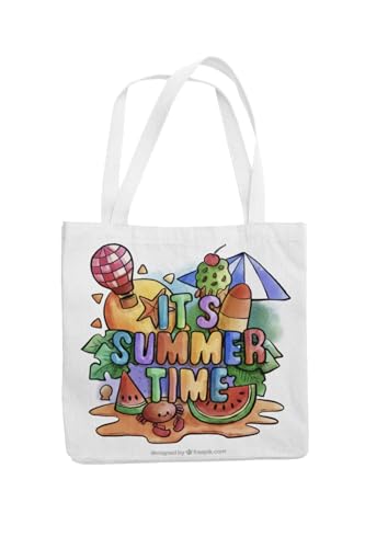 Art to Doors | It's Summer Time | Tote Bags | Shopping Bag For Grocery | Aesthetic Carry Bag | Tote Bag for Shopping, Travel, office & beach bags for women