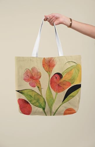 Art to Doors | Playful Petals | Tote Bags | Shopping Bag For Grocery | Aesthetic Carry Bag | Tote Bag for Shopping, Travel, office & beach bags for women|