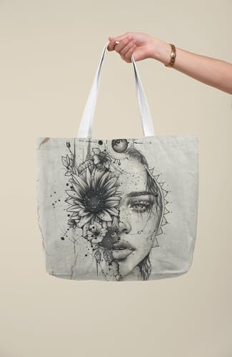 Art to Doors | Sunflower Soul | Tote Bags | Shopping Bag For Grocery | Aesthetic Carry Bag | Tote Bag for Shopping, Travel, office & beach bags for women|