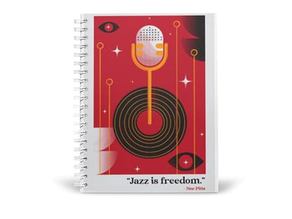 Art to Doors | Jazz is freedom | Spiral Notebooks | A5 Size Paper | 120 Pages | 70 GSM Paper | Attractive Cover Designs