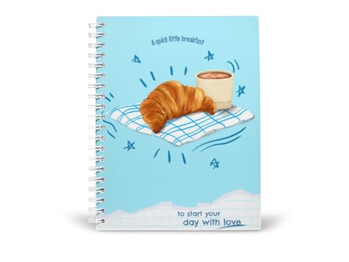 Art to Doors | A Quick Little Breakfast | Spiral Notebooks | A5 Size Paper | 120 Pages | 70 GSM Paper | Attractive Cover Designs