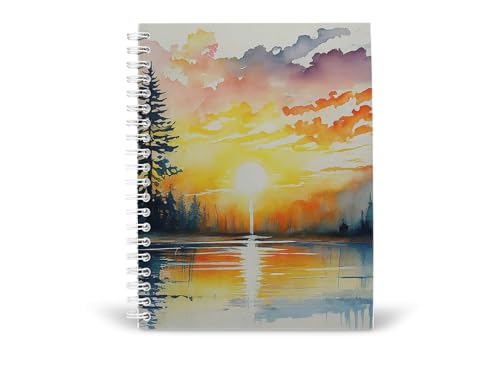 Art to Doors | Golden Hour Serenity | Spiral Notebooks | A5 Size Paper | 120 Pages | 70 GSM Paper | Attractive Cover Designs