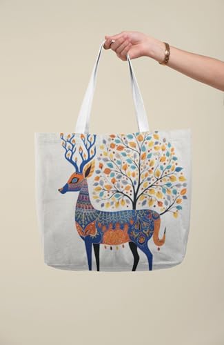 Art to Doors | Woodland Wonder | Tote Bags | Shopping Bag For Grocery | Aesthetic Carry Bag | Tote Bag for Shopping, Travel, office & beach bags for women|