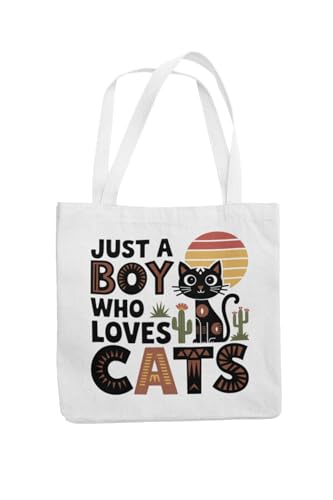 Art to Doors | Boy Who Loves Cats | Tote Bags | Shopping Bag For Grocery | Aesthetic Carry Bag | Tote Bag for Shopping, Travel, office & beach bags for women