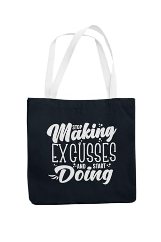 Art to Doors | Stop Making Excuses | Tote Bags | Shopping Bag For Grocery | Aesthetic Carry Bag | Tote Bag for Shopping, Travel, office & beach bags for women