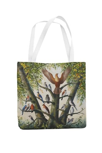 Art to Doors | Feathered Friends | Tote Bags | Shopping Bag For Grocery | Aesthetic Carry Bag | Tote Bag for Shopping, Travel, office & beach bags for women|