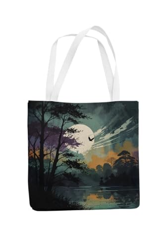 Art to Doors | Moonlit Serenity | Tote Bags | Shopping Bag For Grocery | Aesthetic Carry Bag | Tote Bag for Shopping, Travel, office & beach bags for women