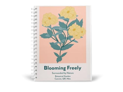 Art to Doors | Blooming Freely | Spiral Notebooks | A5 Size Paper | 120 Pages | 70 GSM Paper | Attractive Cover Designs