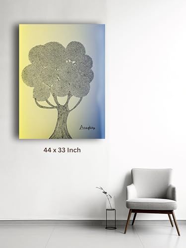 Art to Doors | Doodled Tree | Artist Anagha Sanjay Bhujbal | Vertical | Art Prints | Home Decor | Wall Art | Gift Items | Canvas Frame