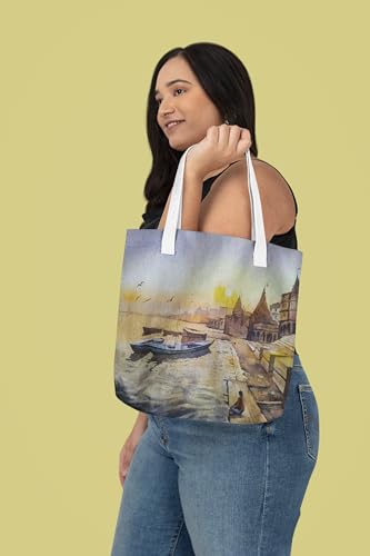 Art to Doors | Peaceful Shores | Tote Bags | Shopping Bag For Grocery | Aesthetic Carry Bag | Tote Bag for Shopping, Travel, office & beach bags for women