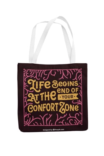 Art to Doors | Life Begins | Tote Bags | Shopping Bag For Grocery | Aesthetic Carry Bag | Tote Bag for Shopping, Travel, office & beach bags for women