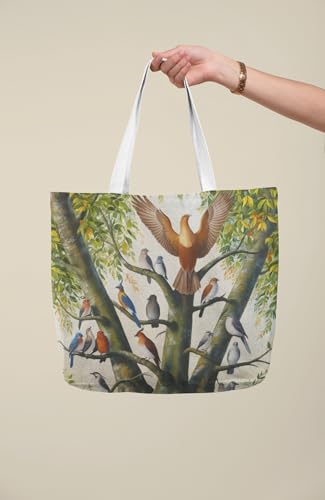 Art to Doors | Feathered Friends | Tote Bags | Shopping Bag For Grocery | Aesthetic Carry Bag | Tote Bag for Shopping, Travel, office & beach bags for women|