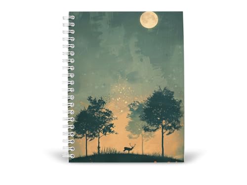 Art to Doors | Deer in the Dusk | Spiral Notebooks | A5 Size Paper | 120 Pages | 70 GSM Paper | Attractive Cover Designs