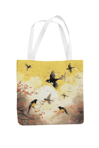 Art to Doors | Yellow Joy | Tote Bags | Shopping Bag For Grocery | Aesthetic Carry Bag | Tote Bag for Shopping, Travel, office & beach bags for women