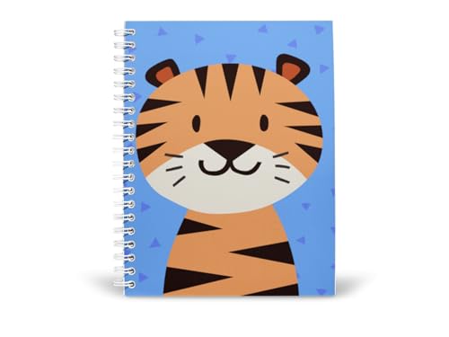 Art to Doors | Cute Tiger | Spiral Notebooks | A5 Size Paper | 120 Pages | 70 GSM Paper | Attractive Cover Designs