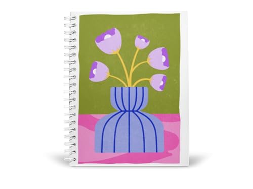 Art to Doors | Joy in a Vase | Spiral Notebooks | A5 Size Paper | 120 Pages | 70 GSM Paper | Attractive Cover Designs