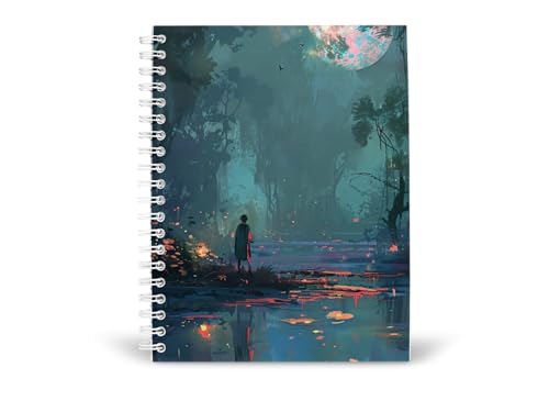 Art to Doors | Man Contemplating the Night Sky | Spiral Notebooks | A5 Size Paper | 120 Pages | 70 GSM Paper | Attractive Cover Designs