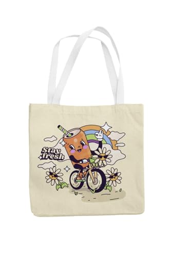 Art to Doors | Stay Fresh | Tote Bags | Shopping Bag For Grocery | Aesthetic Carry Bag | Tote Bag for Shopping, Travel, office & beach bags for women