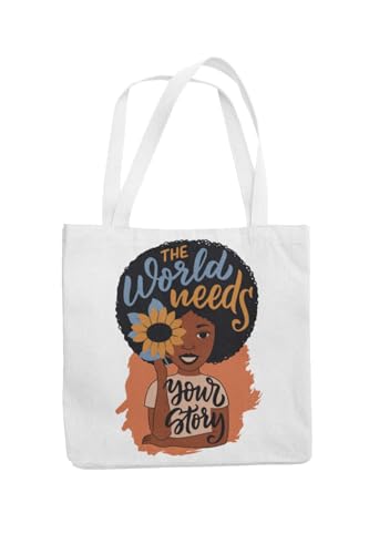 Art to Doors | The World Needs Your Story | Tote Bags | Shopping Bag For Grocery | Aesthetic Carry Bag | Tote Bag for Shopping, Travel, office & beach bags for women